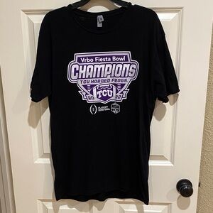 Next Level Apparel Black TCU Horned Frogs Vrbo Fiesta Bowl Champions Tee